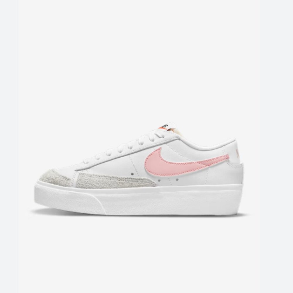 Nike Women’s blazer White Sneakers with Pink Swoosh